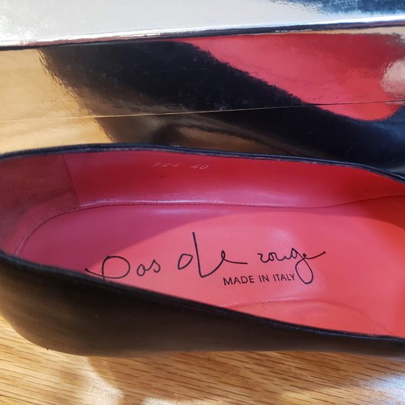 Pas de Rouge Black Classic Leather Heels Pumps 40 - Picture 2 of 8